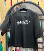 کراپ باکسی نخ پنبه hello آستین سه ربع